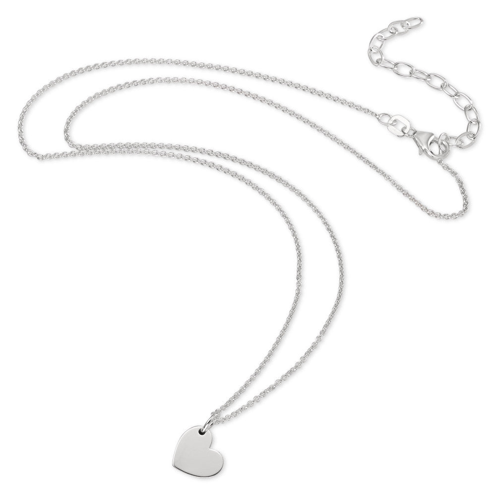 Chaînette avec pendentif Argent Coeur 42-47 cm Ø10 mm