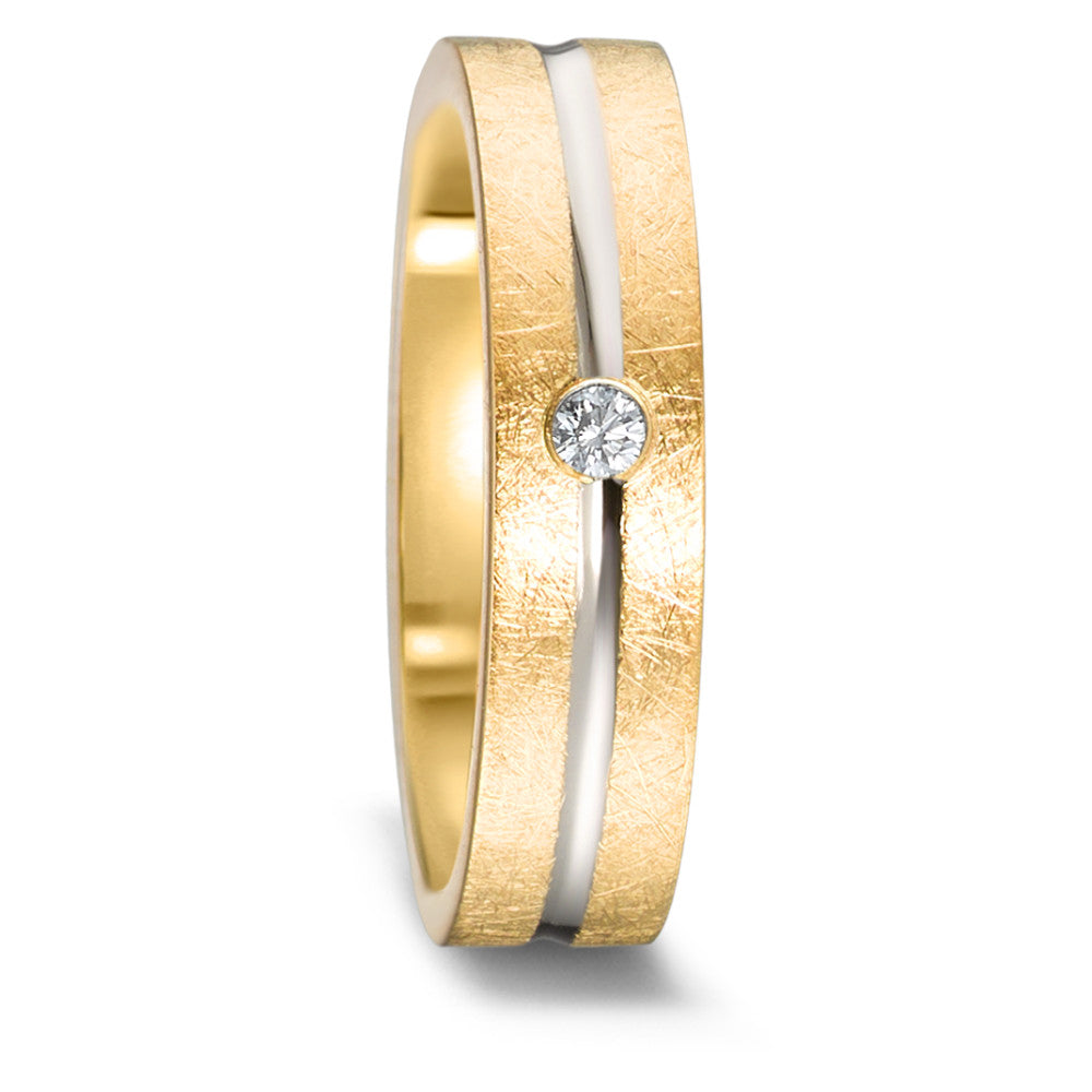 Alliance Or jaune 18K, Or blanc 18K Diamant 0.03 ct, w-si