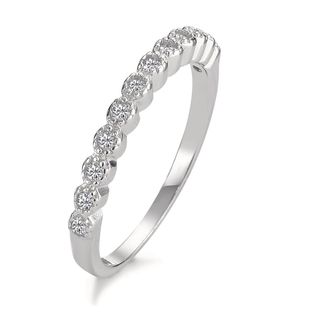 Bague d'éternité Argent Zircone 12 Pierres Rhodié