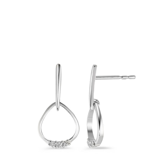 Pendant d'oreilles Or blanc 18K Diamant blanc, 0.07 ct, 6 Pierres, brillant, w-si