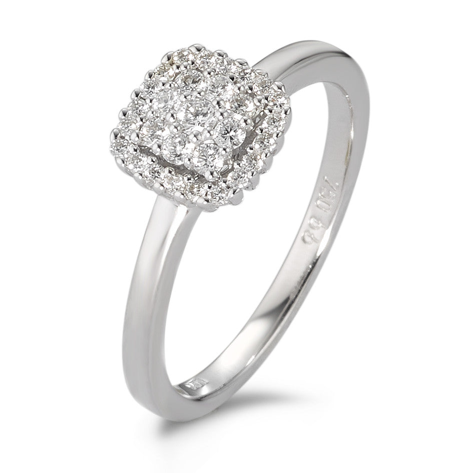 Bague Or blanc 18K Diamant blanc, 0.25 ct, 29 Pierres, brillant, w-si