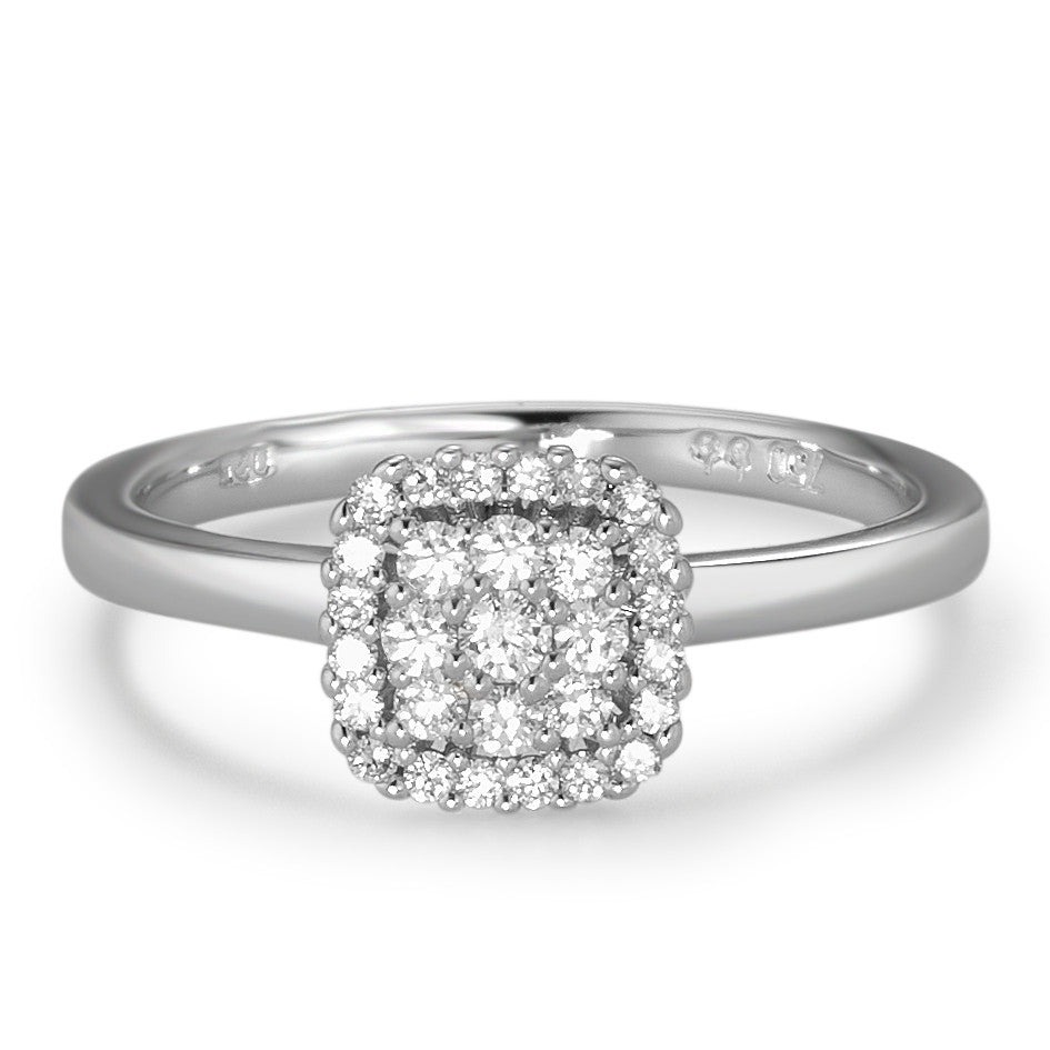 Bague Or blanc 18K Diamant blanc, 0.25 ct, 29 Pierres, brillant, w-si