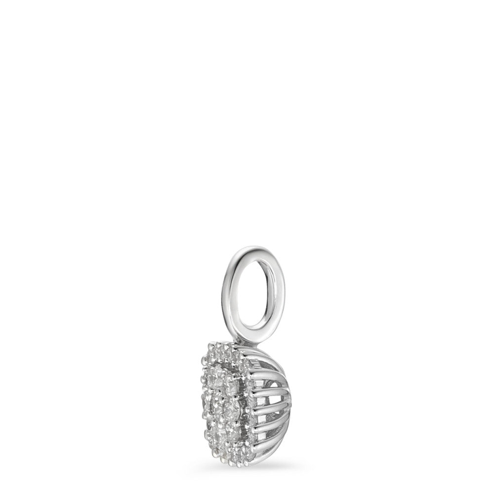 Anhänger 750/18 K Weissgold Diamant weiss, 0.25 ct, 29 Steine, Brillantschliff, w-si Ø8 mm