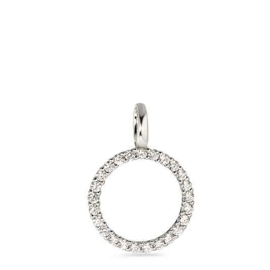 Pendentif Or blanc 18K Diamant blanc, 0.25 ct, 25 Pierres, brillant, w-si Ø13.5 mm