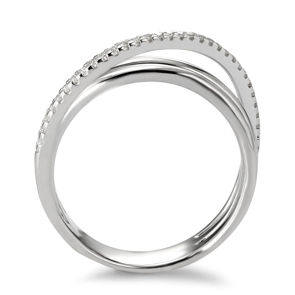 Bague Or blanc 18K Diamant blanc, 0.14 ct, 33 Pierres, brillant, w-si