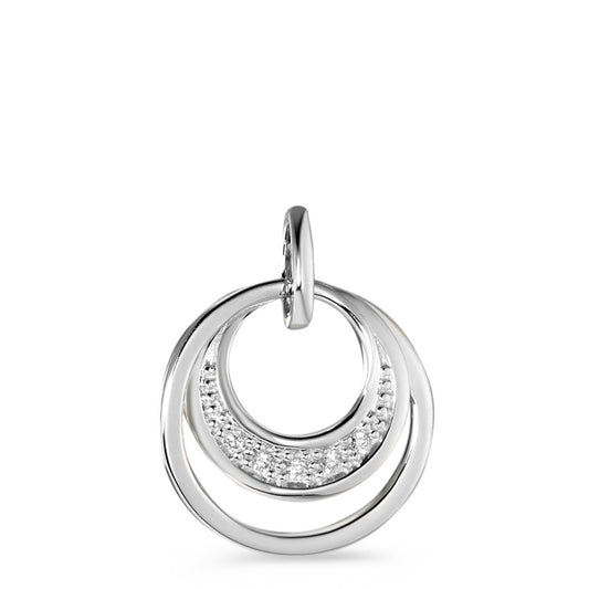 Pendentif Or blanc 18K Diamant blanc, 0.04 ct, 5 Pierres, brillant, w-si Ø15 mm