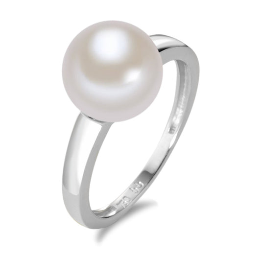 Anello Oro bianco 750/18 carati Perla coltivata d'acqua dolce