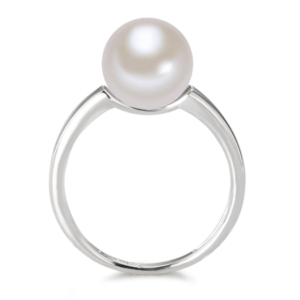 Bague Or blanc 18K perle d'eau douce