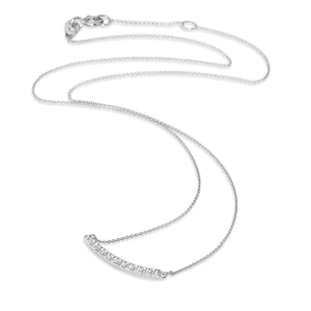 Collana Oro bianco 375/9K Zirconia bianco, 9 pietra 40-42 cm