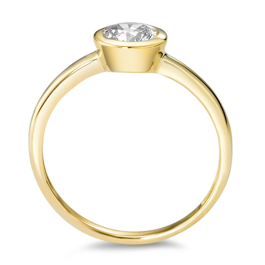 Solitär Ring 375/9 K Gelbgold Zirkonia weiss Ø6.7 mm