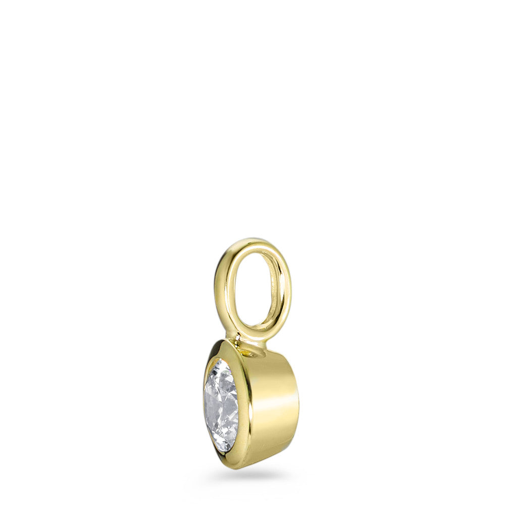 Ciondolo Oro giallo 375/9K Zirconia bianco Ø7 mm