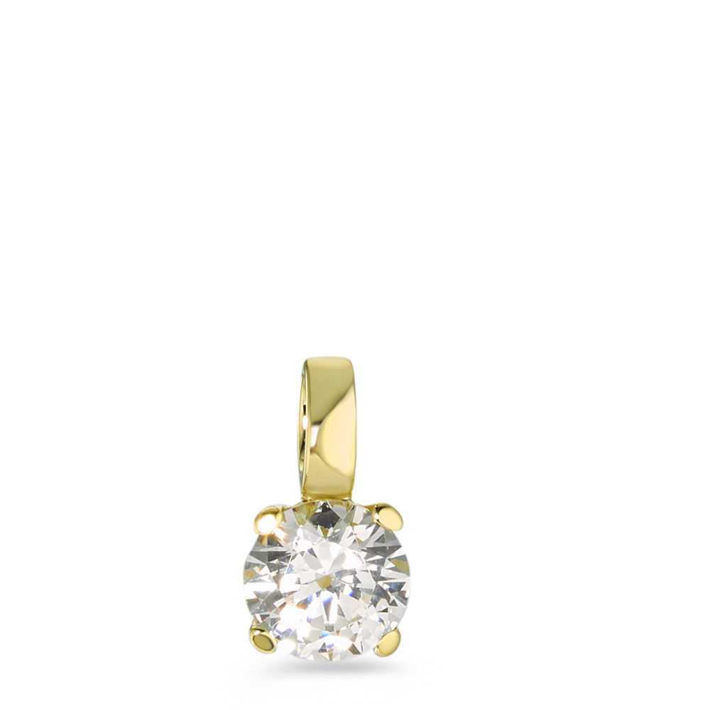 Ciondolo Oro giallo 375/9K Zirconia bianco Ø7 mm