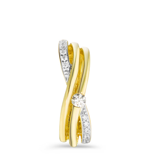 Ciondolo Oro giallo 375/9K Zirconia bianco, 11 pietra