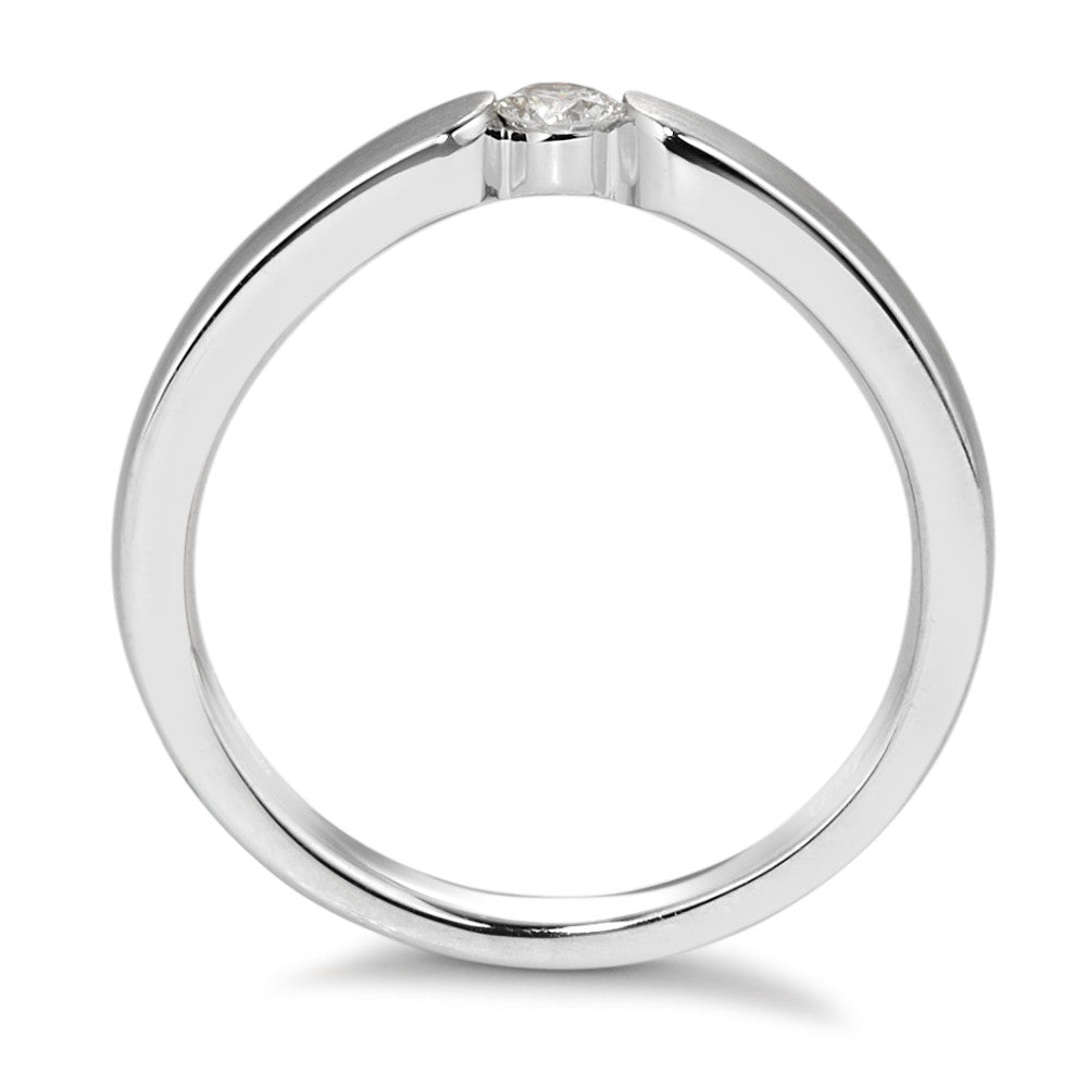 Bague solitaire Or blanc 18K Diamant blanc, 0.15 ct, brillant, w-si