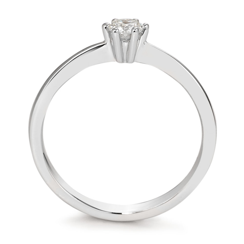 Bague solitaire Or blanc 18K Diamant blanc, 0.20 ct, brillant, w-si