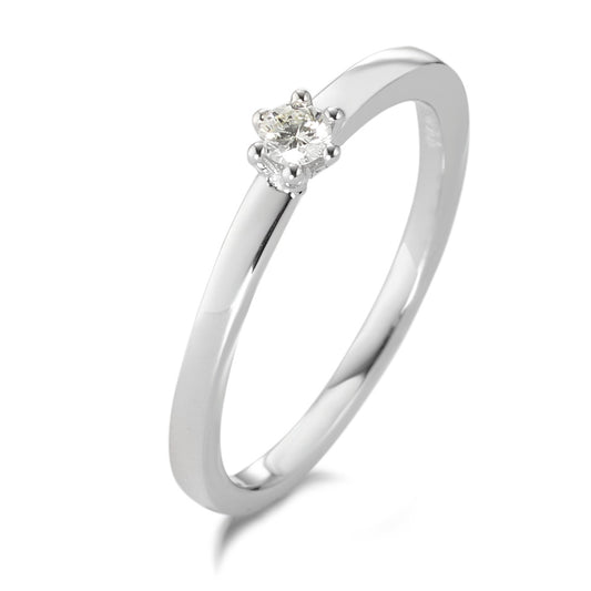 Solitär Ring 750/18 K Weissgold Diamant weiss, 0.09 ct, Brillantschliff, w-si