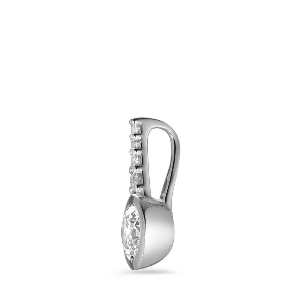 Ciondolo Oro bianco 375/9K Zirconia bianco, 5 pietra Ø5.8 mm