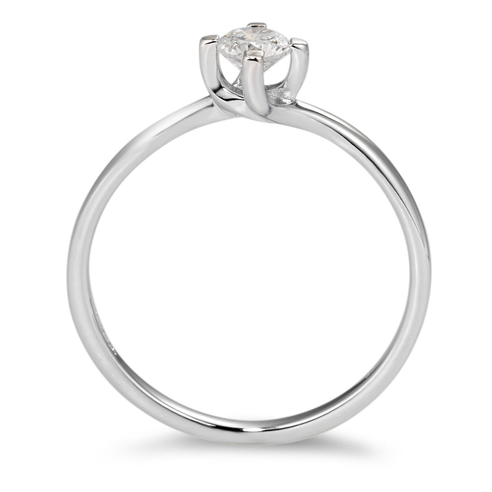 Solitär Ring 375/9 K Weissgold Zirkonia weiss Ø3.5 mm