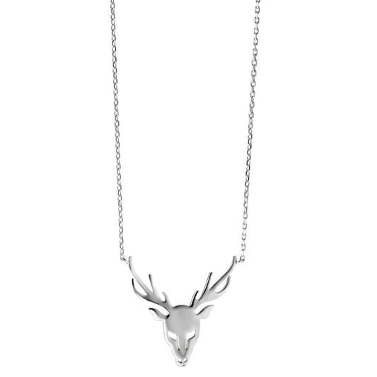 Collier Argent Rhodié Cerf 40-45 cm Ø25 mm