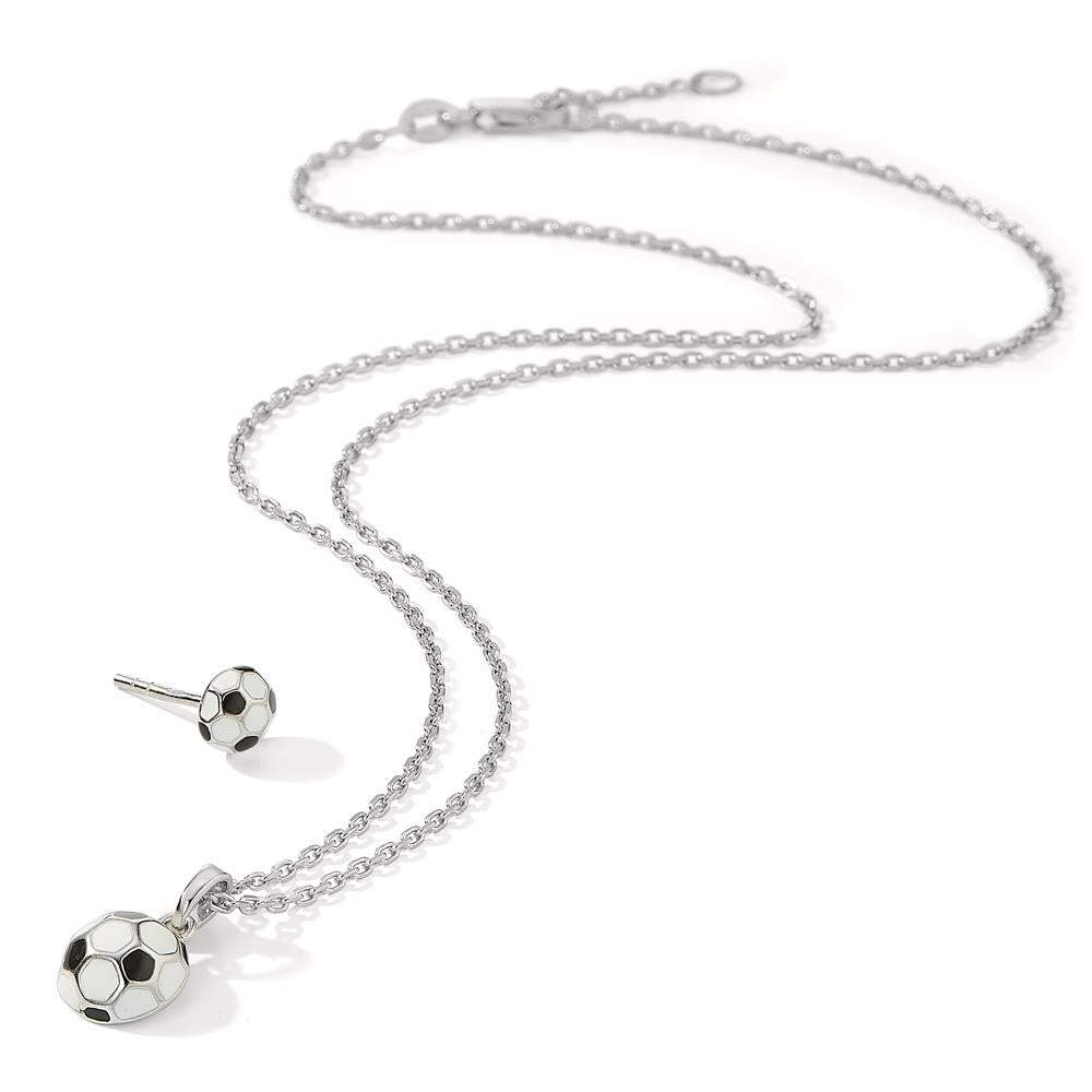 Chaînette avec pendentif Argent Rhodié Football 38-40 cm Ø9 mm