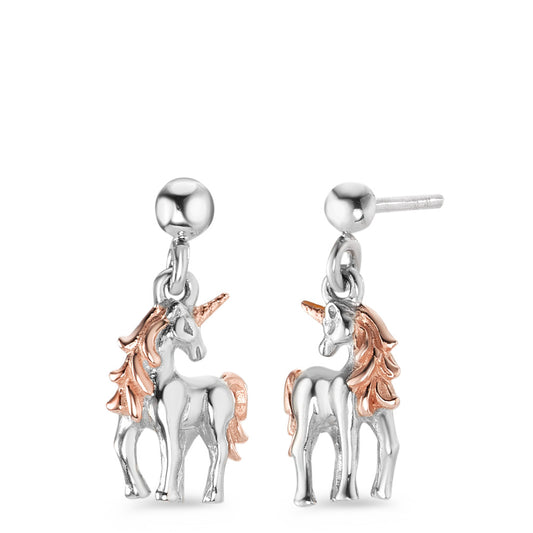 Pendant d'oreilles Argent rosé Bicolore Licorne