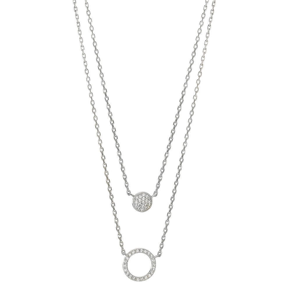 Collier Argent Zircone Rhodié 45 cm