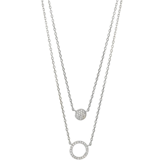 Collana Argento Zirconia rodiato 45 cm