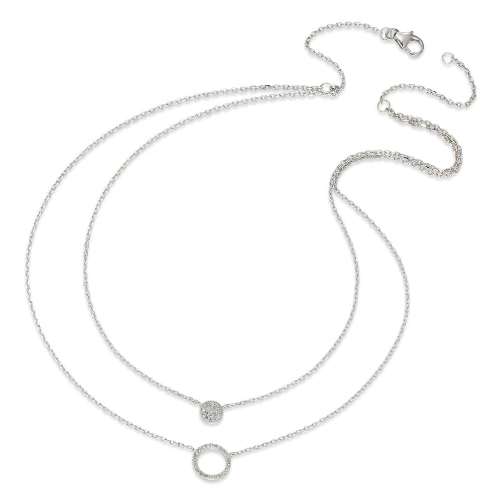 Collier Argent Zircone Rhodié 45 cm