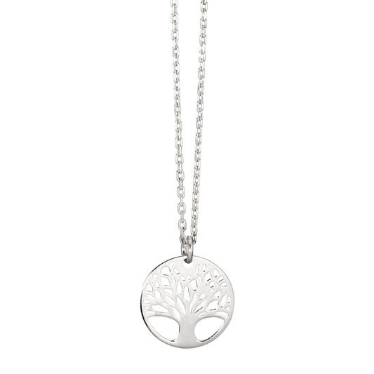 Chaînette avec pendentif Argent Rhodié Arbre de la vie 40-42 cm Ø15 mm