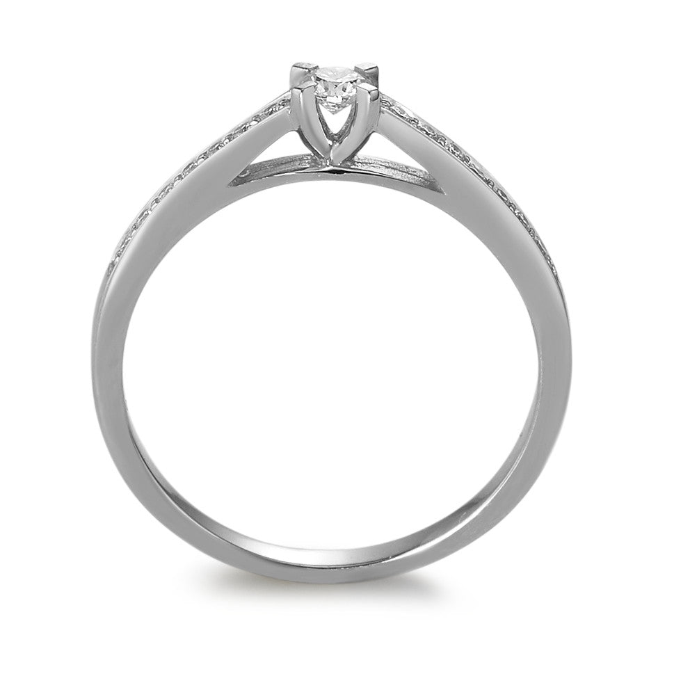 Bague Or blanc 18K Diamant 0.17 ct, 15 Pierres, w-si