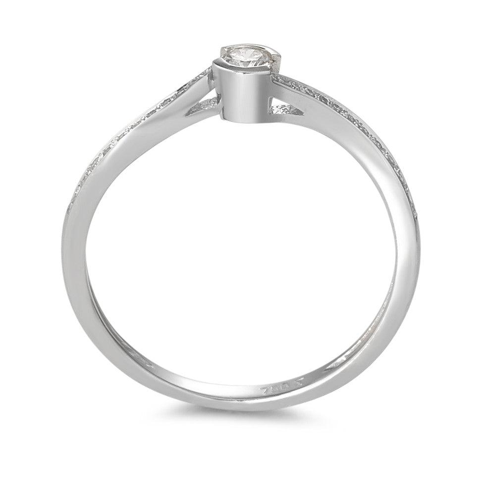 Bague Or blanc 18K Diamant 0.16 ct, 21 Pierres, w-si