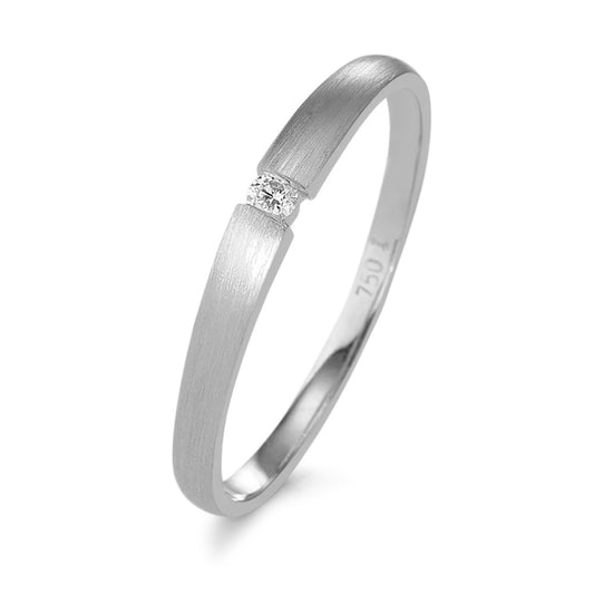 Solitär Ring 750/18 K Weissgold Diamant 0.03 ct, w-si