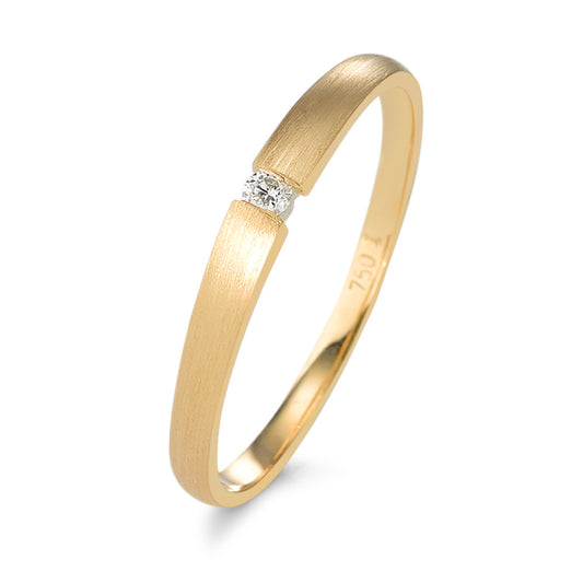 Bague solitaire Or jaune 18K Diamant 0.03 ct, w-si