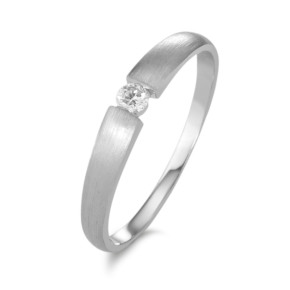 Bague solitaire Or blanc 18K Diamant 0.06 ct, w-si