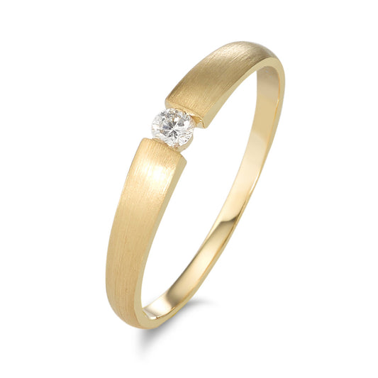 Solitär Ring 750/18 K Gelbgold Diamant 0.06 ct, w-si