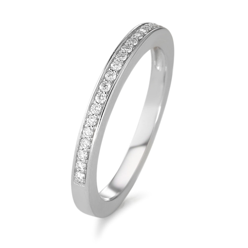 Bague d'éternité Or blanc 18K Diamant 0.09 ct, 19 Pierres, w-si