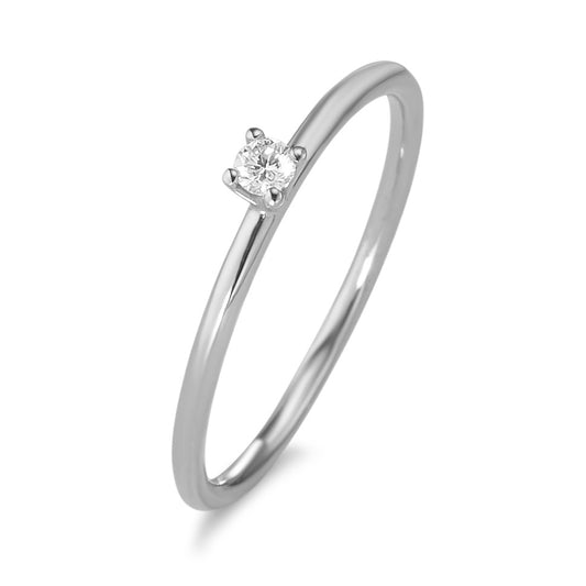 Bague solitaire Or blanc 18K Diamant 0.05 ct, w-si