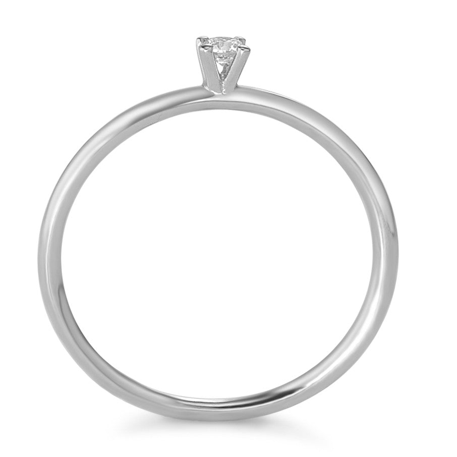 Bague solitaire Or blanc 18K Diamant 0.05 ct, w-si