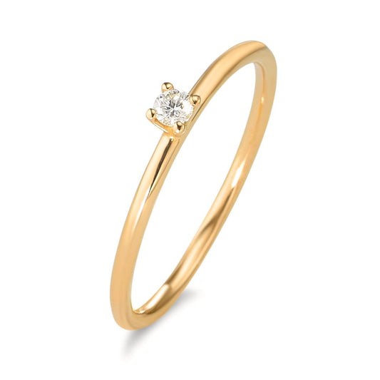 Bague solitaire Or jaune 18K Diamant 0.05 ct, w-si