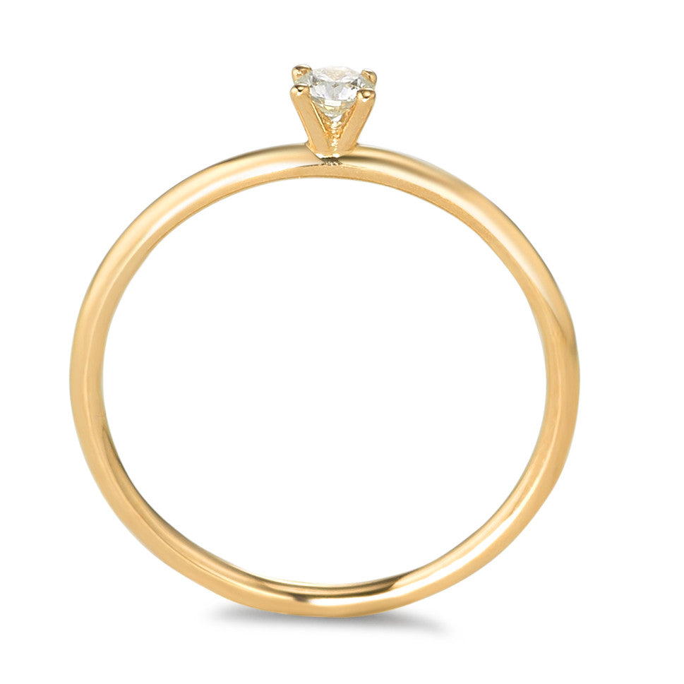 Bague solitaire Or jaune 18K Diamant 0.10 ct, w-si