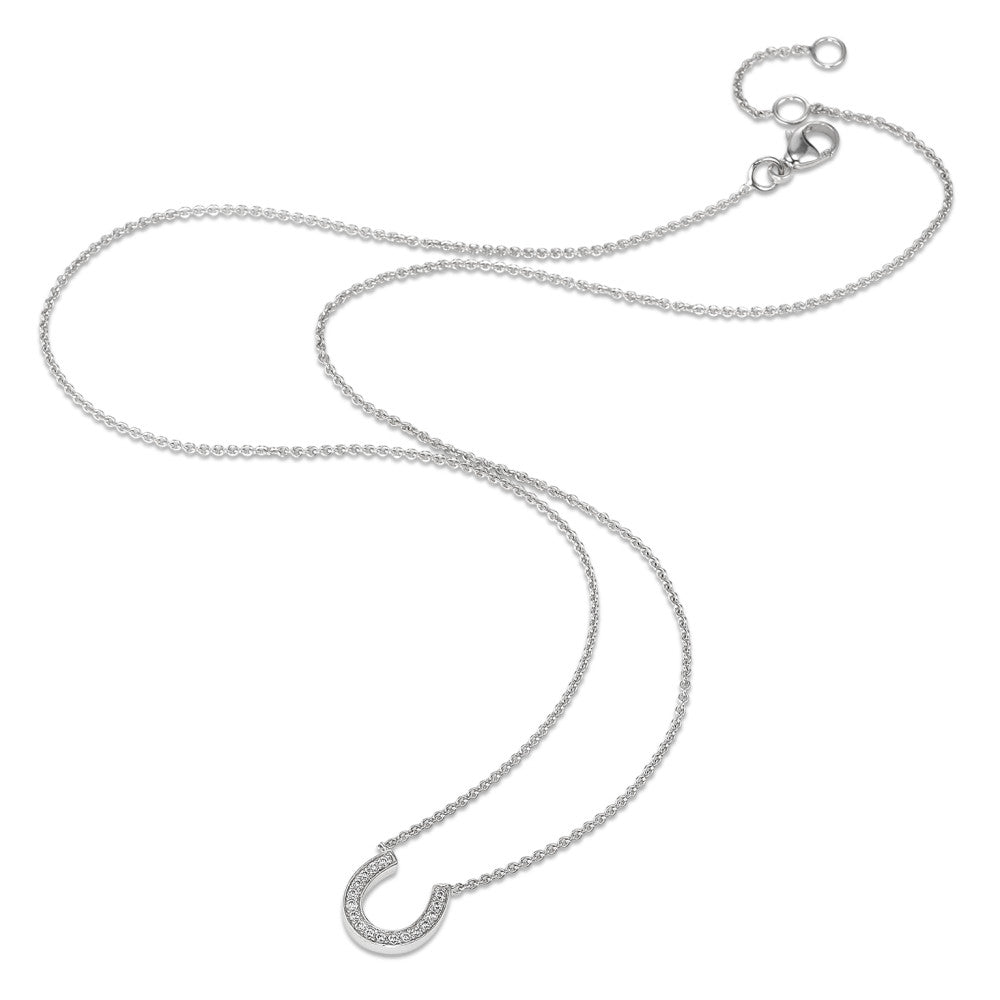 Collier Or blanc 9K Zircone 17 Pierres 40-42 cm