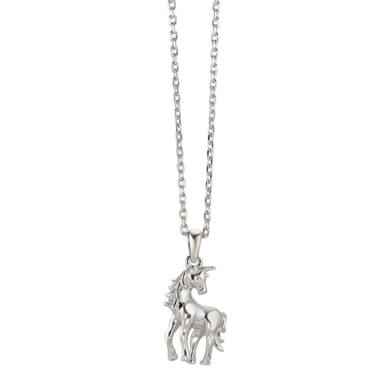 Chaînette avec pendentif Argent Rhodié Licorne 36-38 cm