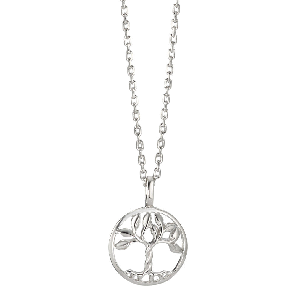 Chaînette avec pendentif Argent Rhodié Arbre de la vie 40-42 cm Ø14 mm