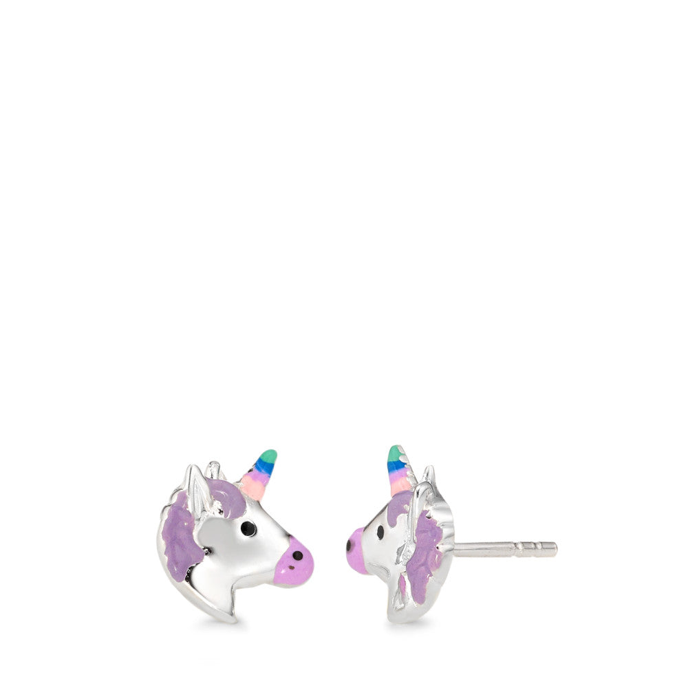 Clous d'oreilles Argent Laqué Licorne Ø10 mm