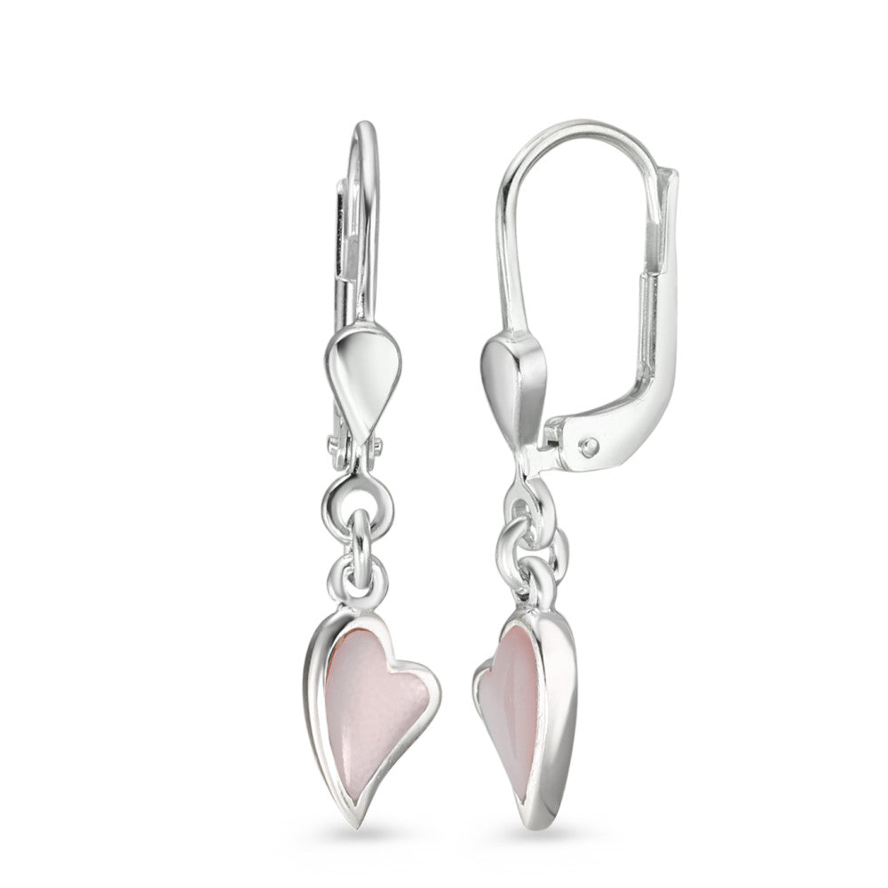 Pendant d'oreilles Argent nacre Coeur Ø5 mm