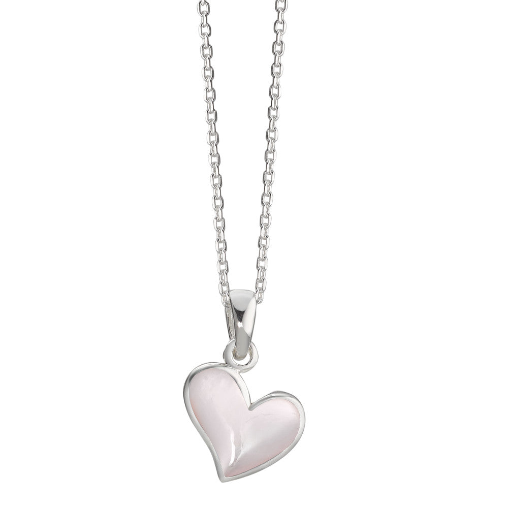 Chaînette avec pendentif Argent nacre Coeur 38-40 cm