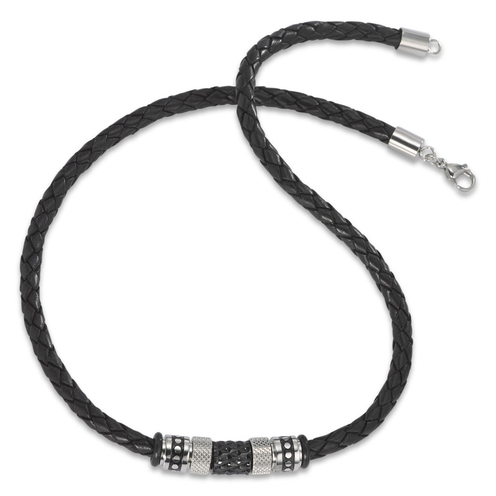 Collier Cuir, Acier inoxydable 45 cm Ø5 mm