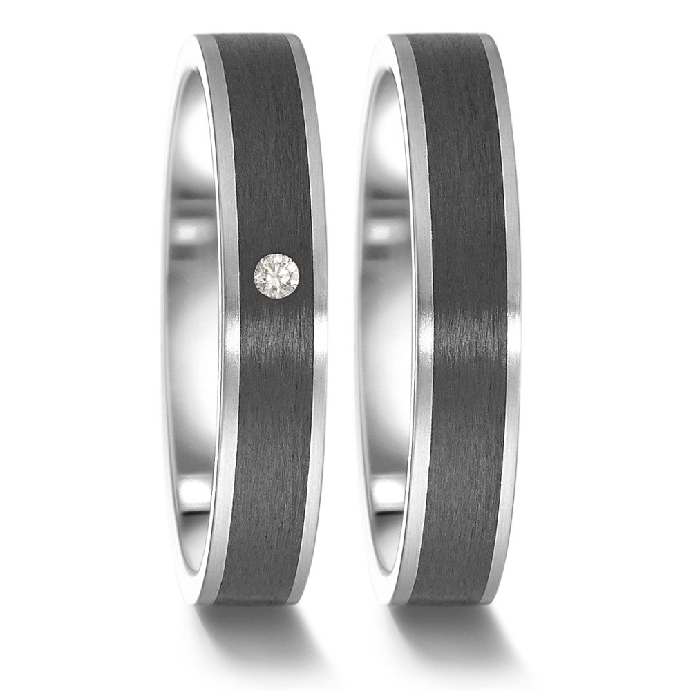 Partnerring Edelstahl, Carbon