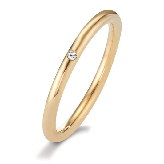 Bague à superposer Or jaune 18K Diamant 0.01 ct, w-si