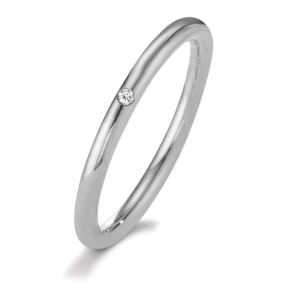 Bague à superposer Or blanc 18K Diamant 0.01 ct, w-si